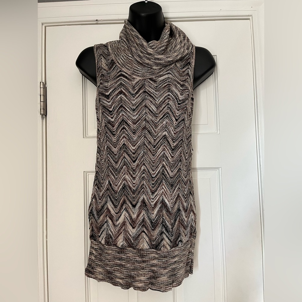 INC International sparkly cowl neck sleeveless tunic